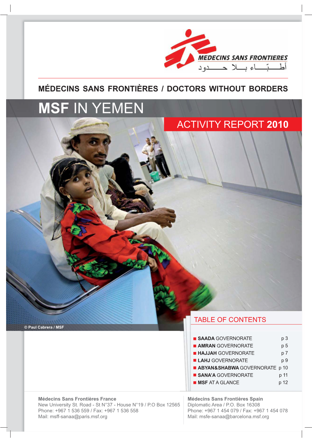 Msf in Yemen Activity Report 2010