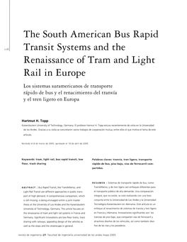 The South American Bus Rapid Transit Systems and The