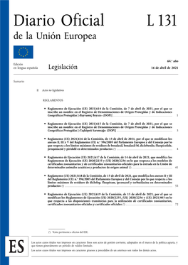 Diario Oficial L 131 De La Unión Europea