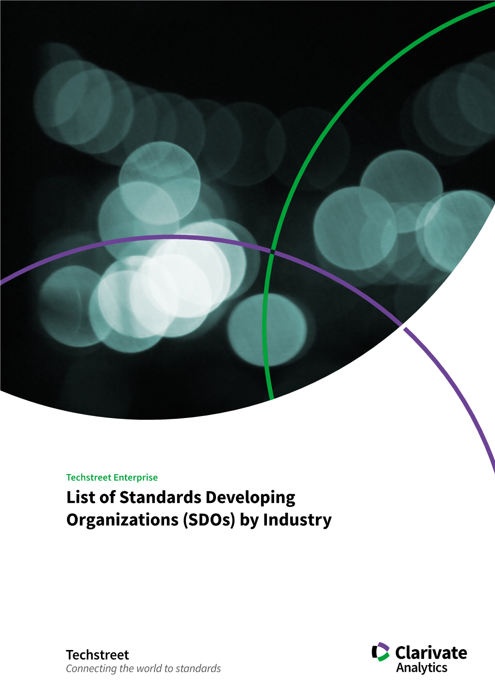 List of Standards Developing Organizations (Sdos) by Industry Clarivate Analytics | SDO List by Industry 2