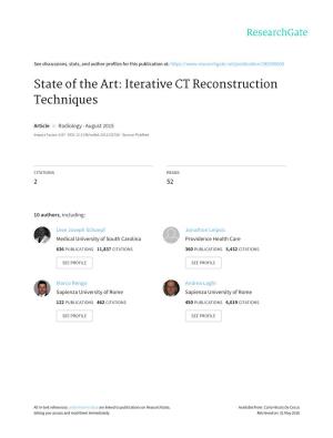 State of the Art: Iterative CT Reconstruction Techniques