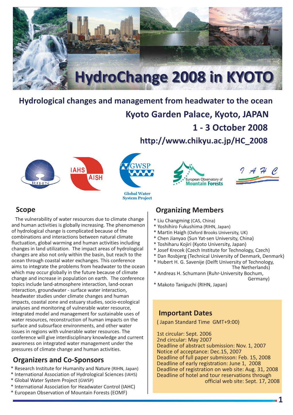 Hydrochange 2008 in KYOTO