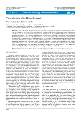 Thermal Regime of the Dnipro Reservoirs