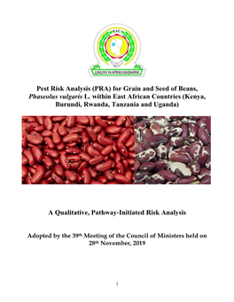 Pest Risk Analysis (PRA) for Grain and Seed of Beans, Phaseolus Vulgaris L