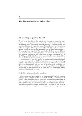 7 the Backpropagation Algorithm