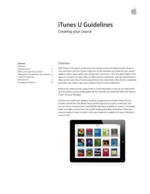 Itunes U Guidelines Creating Your Course