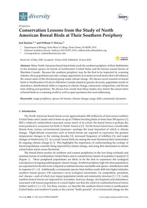 Conservation Lessons from the Study of North American Boreal Birds at Their Southern Periphery