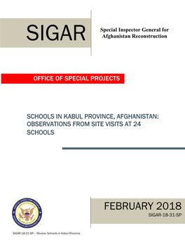 February 2018 Sigar-18-31-Sp