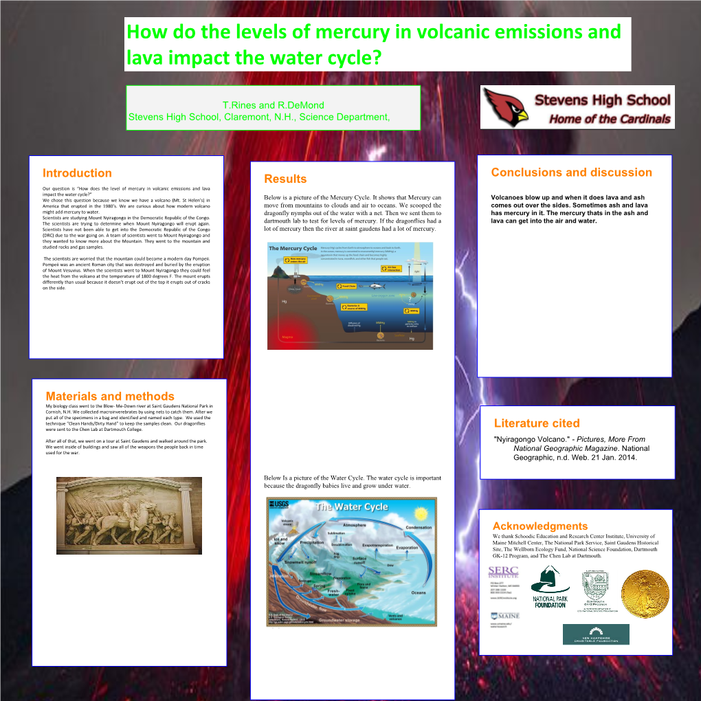 How Do Levels of Mercury in Volcanic Emissions and Lava Impact the Water Cycle?