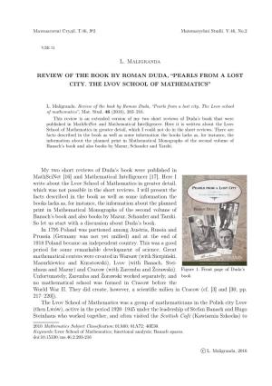 L. Maligranda REVIEW of the BOOK by ROMAN