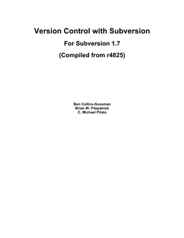 Version Control with Subversion for Subversion 1.7 (Compiled from R4825)