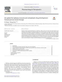 An Update for Epilepsy Research and Antiepileptic Drug Development: Toward Precise Circuit Therapy