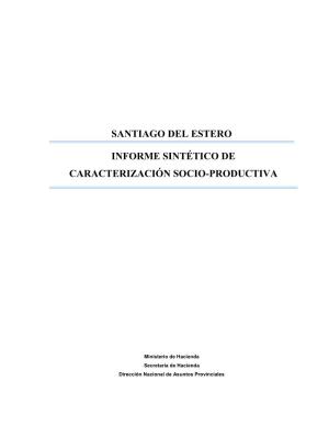 Santiago Del Estero Informe Sintético De