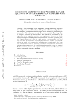 Eigenvalue Asymptotics for Weighted Laplace Equations on Rough Riemannian Manifolds with Boundary