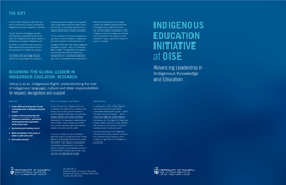 INDIGENOUS EDUCATION INITIATIVE at OISE