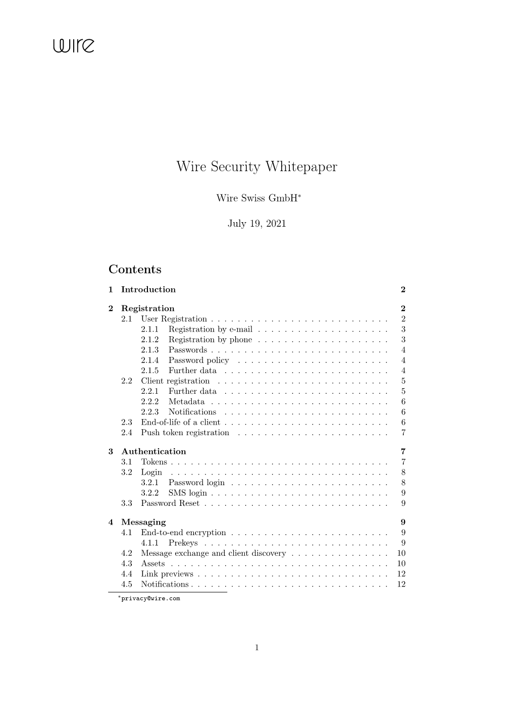 Wire Security Whitepaper