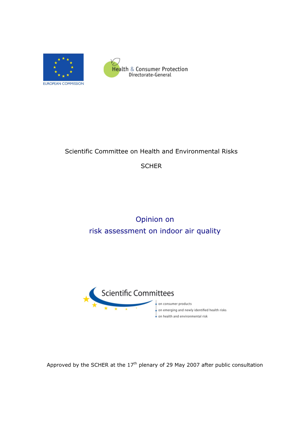 Opinion on Risk Assessment on Indoor Air Quality