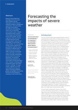 Forecasting the Impacts of Severe Weather