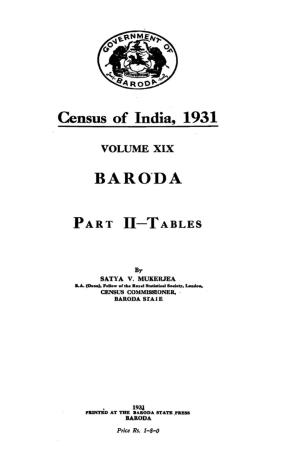 Baroda, Tables, Part II, Vol-XIX