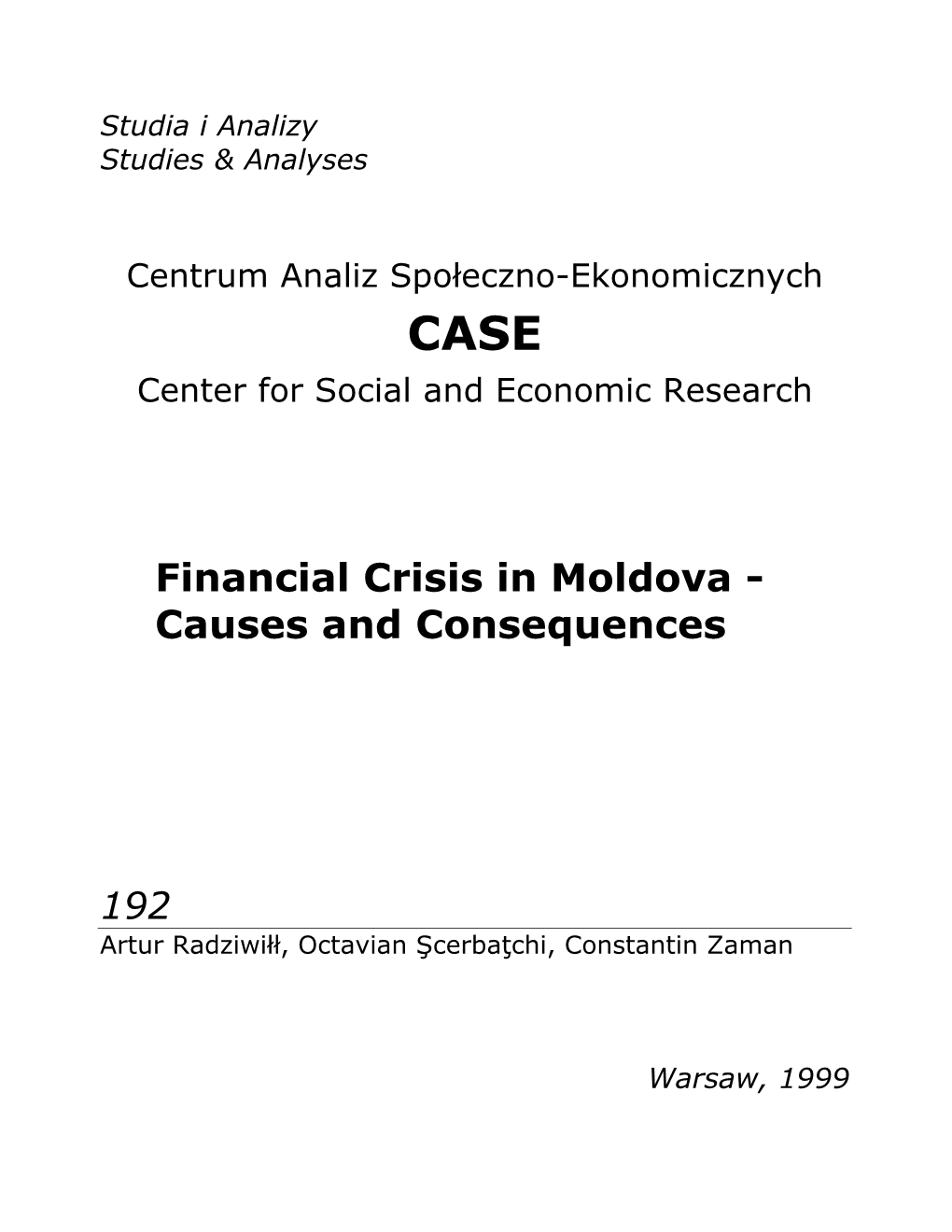 Financial Crisis in Moldova - Causes and Consequences