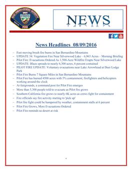 News Headlines 08/09/2016