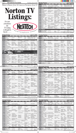 6 6-8-10 TV Guide.Indd 1 6/8/10 7:35:44 AM