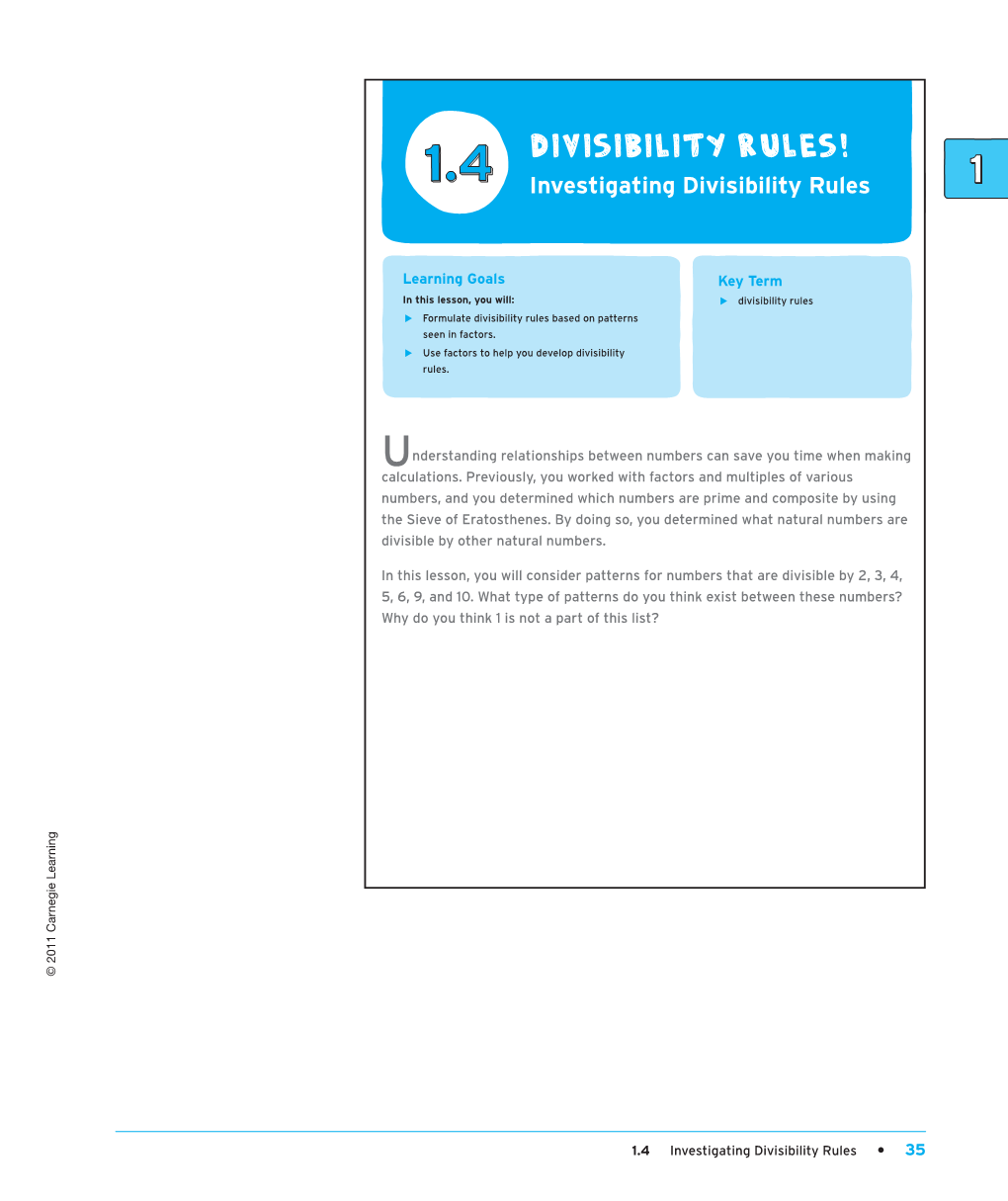 Divisibility Rules!