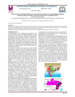 Shweta Singh Et Al. IRJP 2013, 4 (1) INTERNATIONAL RESEARCH JOURNAL of PHARMACY ISSN 2230 – 8407 Research Article
