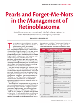 Pearls and Forget-Me-Nots in the Management of Retinoblastoma