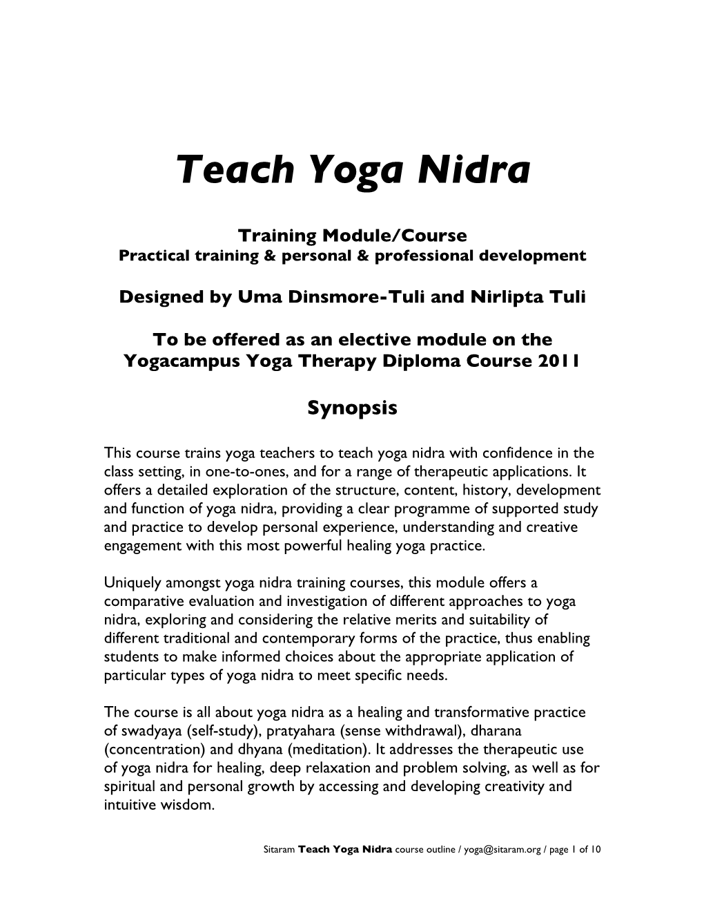 Teach Yoga Nidra