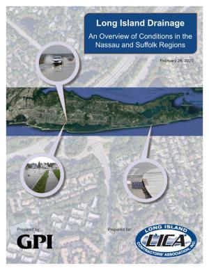Long Island Drainage an Overview of Conditions in the Nassau and Suffolk Regions
