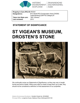 St Vigean's Museum, Drosten's Stone