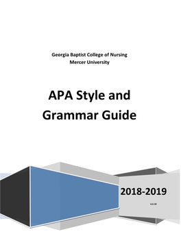 APA Style and Grammar Guide