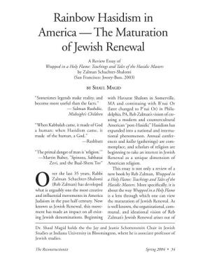Rainbow Hasidism in America — the Maturation of Jewish Renewal