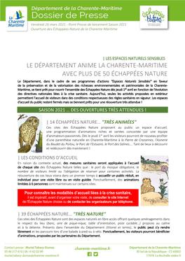 Le Département Anime La Charente-Maritime Avec Plus De 50 Échappées Nature