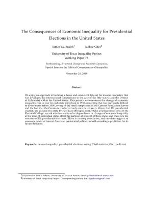 The Consequences of Economic Inequality for Presidential Elections in the United States