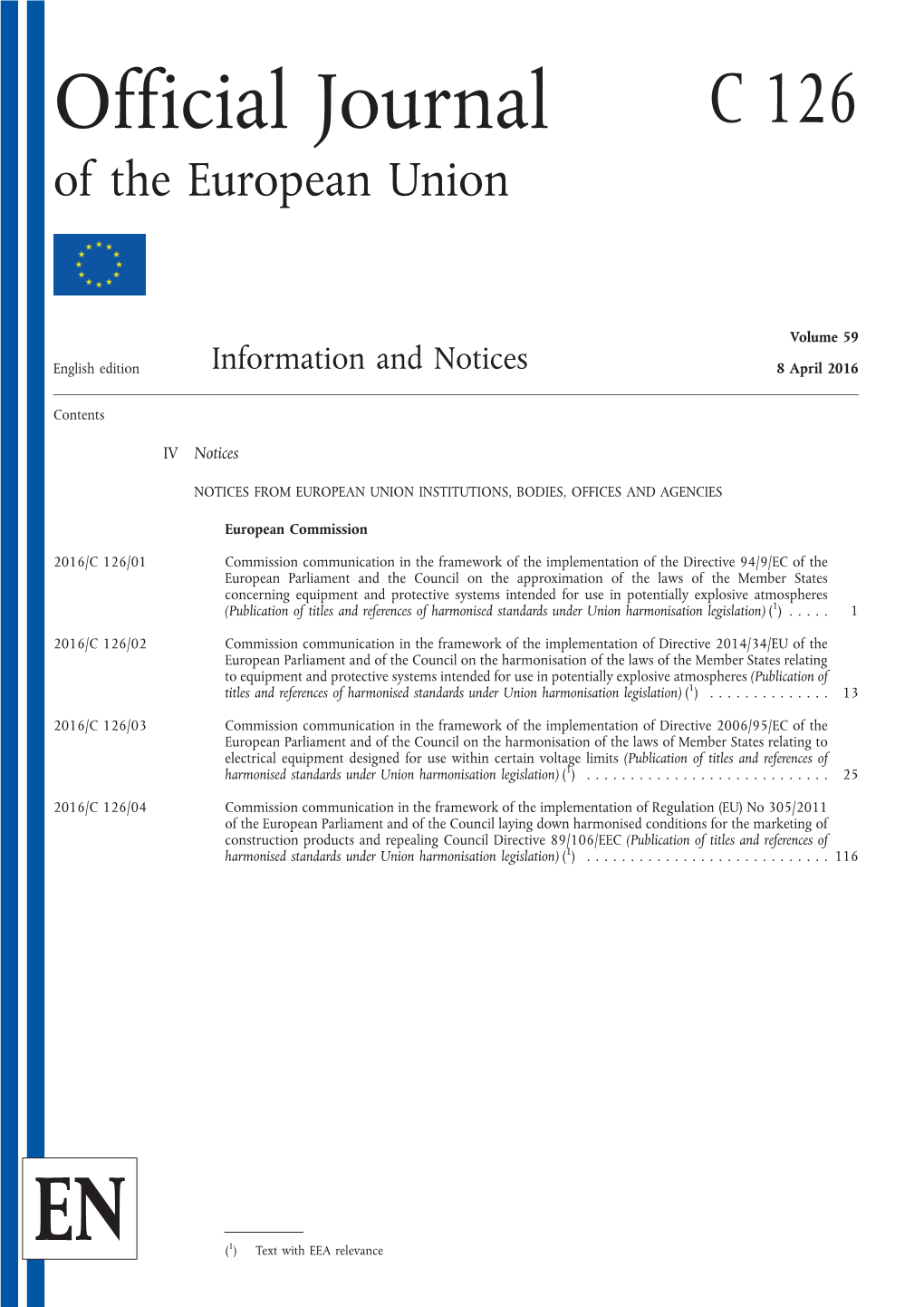 Official Journal of the European Union C 126/1