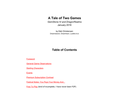 A Tale of Two Games Gemstone IV and Dragonrealms January 2016
