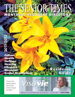The Senior Times • Montreal Resource Directory 2011/2012