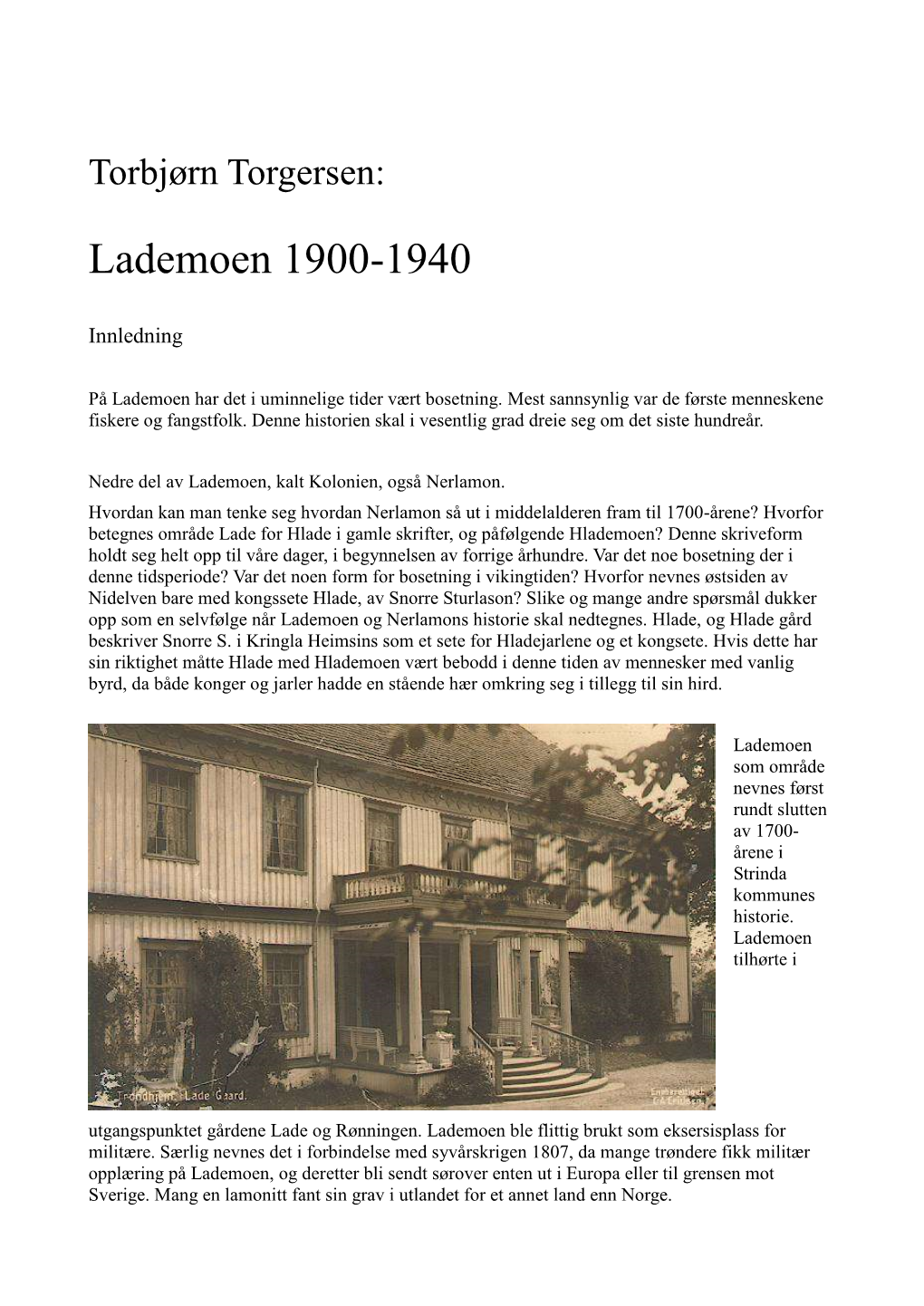 Lademoen 1900-1940