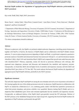 Bacterial Hsp90 Mediates the Degradation of Aggregation-Prone Hsp70-Hsp40 Substrates Preferentially by Hsluv Proteolysis