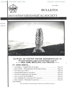 June 1993 BULLETIN Yoljston GEOLOGICAL SOCIETY