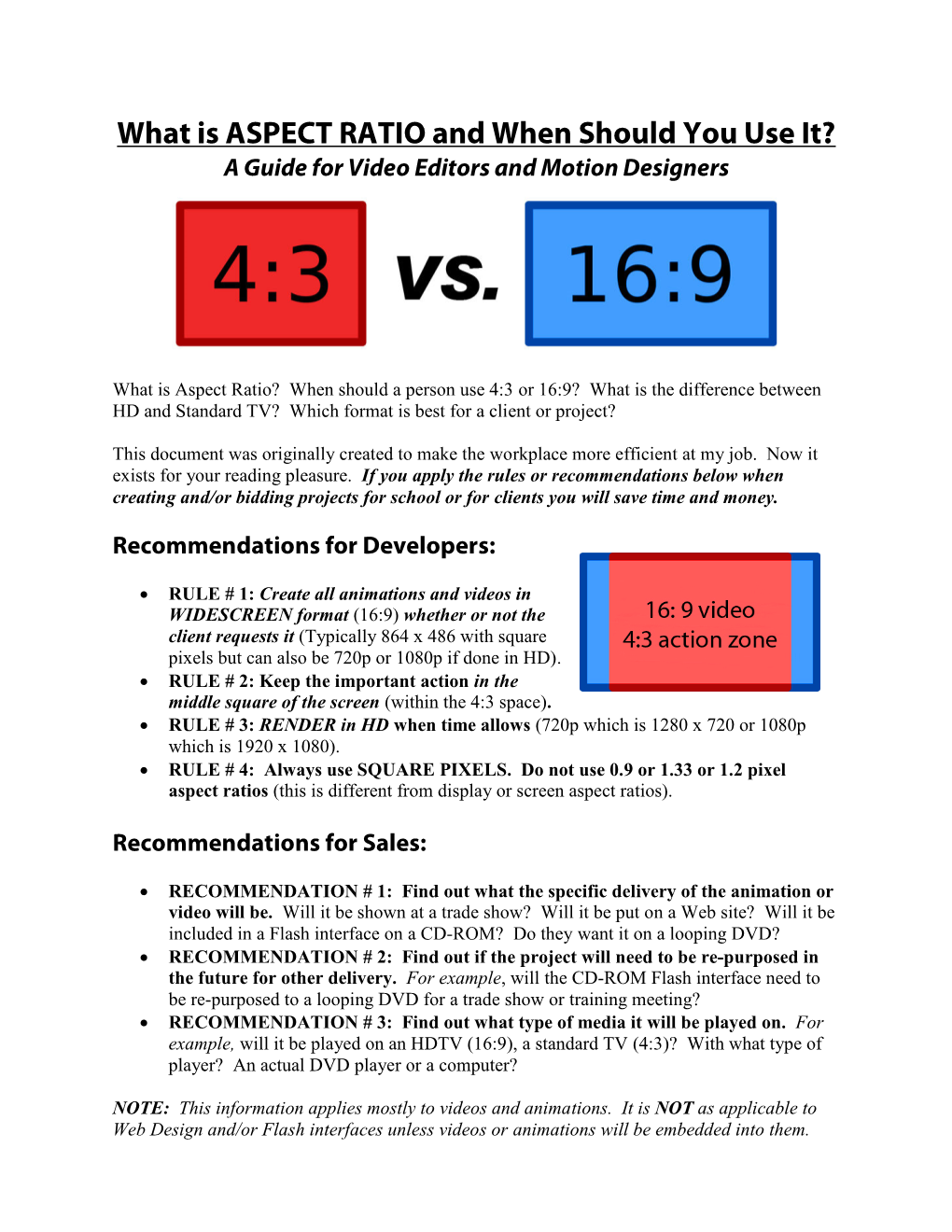 What Is ASPECT RATIO and When Should You Use It? a Guide for Video Editors and Motion Designers