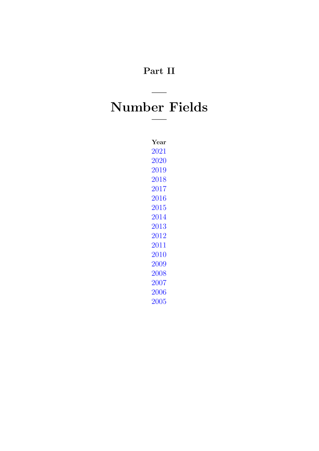 — Number Fields —