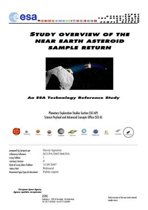 Study Overview of the Near Earth Asteroid Sample Return Technology Reference Study