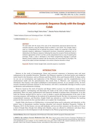 The Newton Fractal's Leonardo Sequence Study with the Google