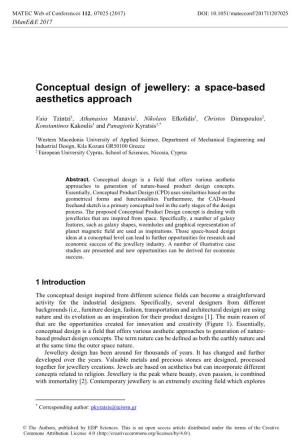 Conceptual Design of Jewellery: a Space-Based Aesthetics Approach