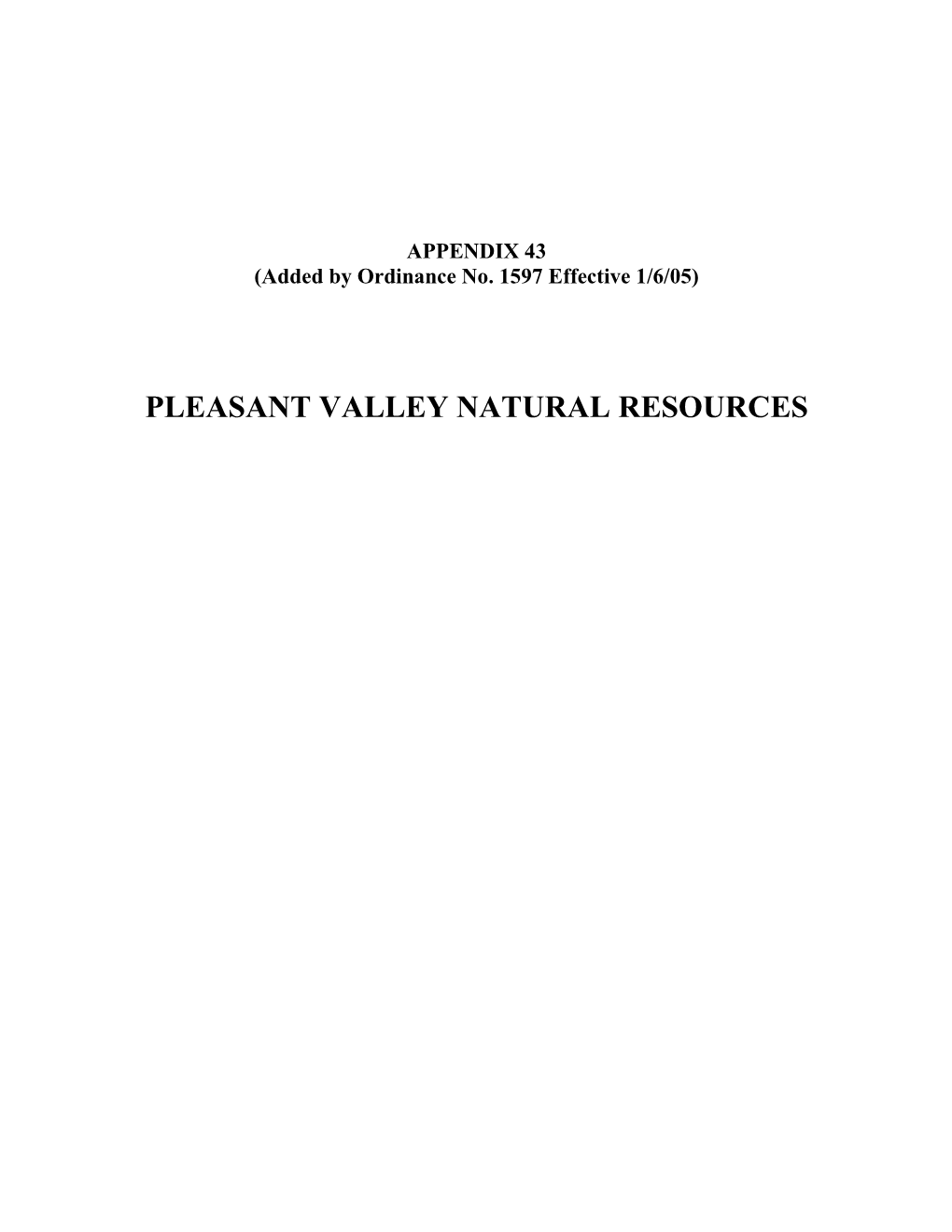 Pleasant Valley Natural Resources