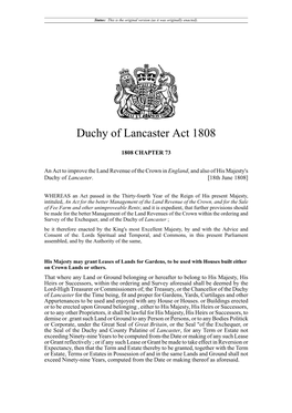 Duchy of Lancaster Act 1808