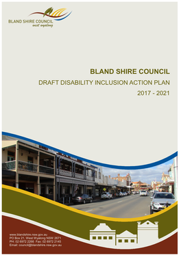 Bland Shire Council Draft Disability Inclusion Action Plan 2017 - 2021